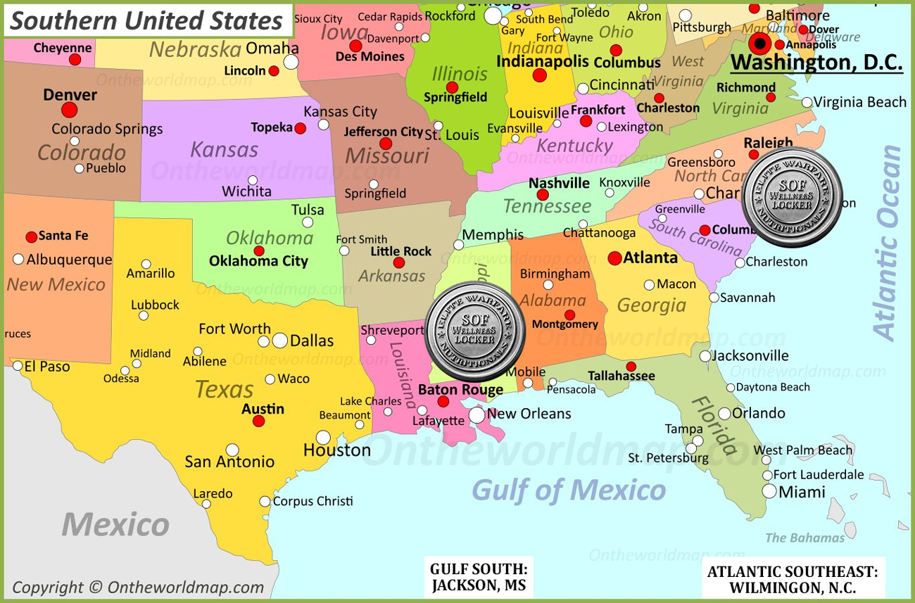 Southern United States Map